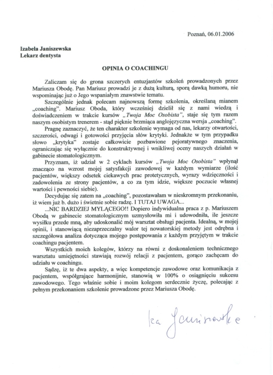 Gabinet Stomatologiczny Izabela Janiszewska ( coaching )