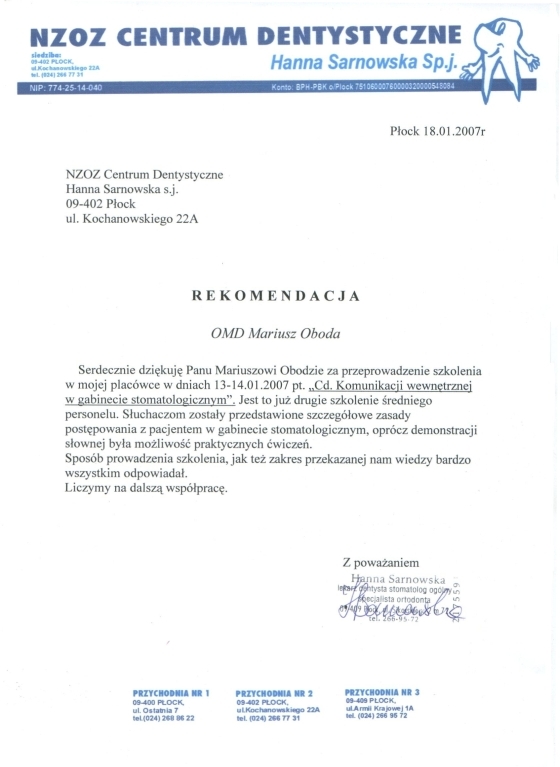 N.Z.O.Z. Centrum Dentystyczne Hanna Sarnowska Sp.