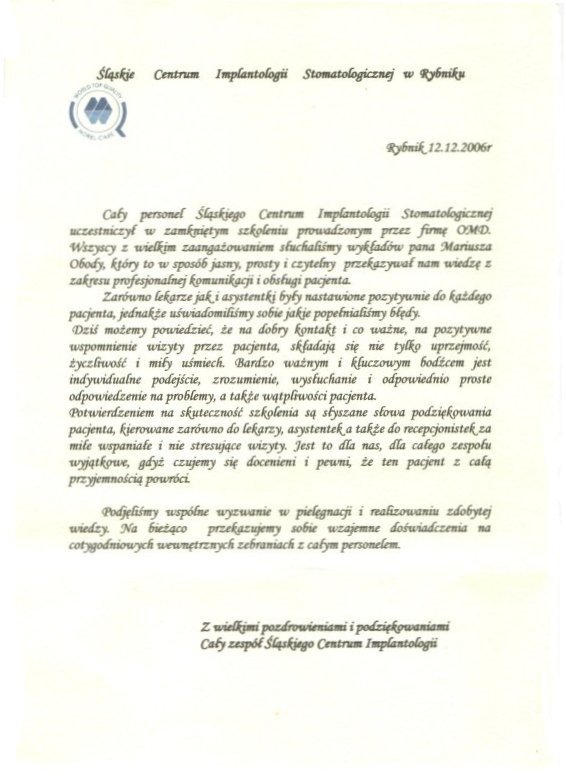 Śląskie Centrum Implantologii Stomatologicznej w Rybniku